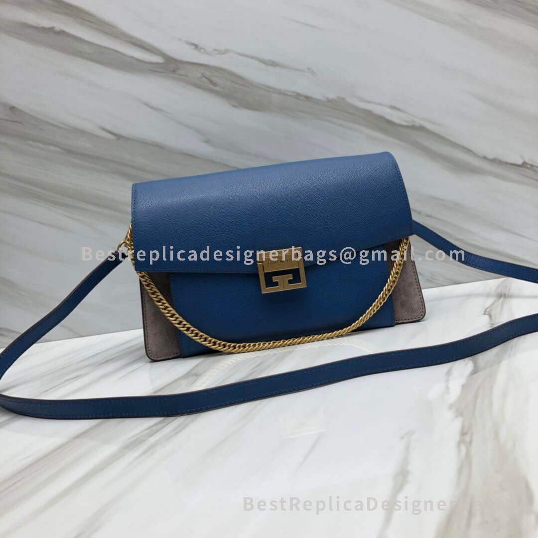 Givenchy Medium GV3 Bag In Blue And Gray Goatskin And Suede GHW 29999